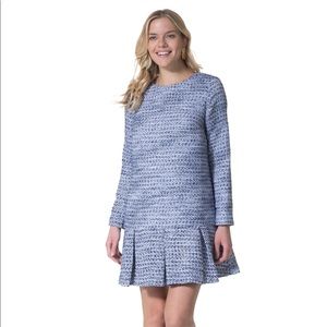 NWT Tweed Navy Pleated Dress